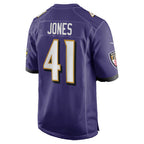 B.Ravens #41 Dre'Mont Jones Purple MWATKINS Team Game Jersey