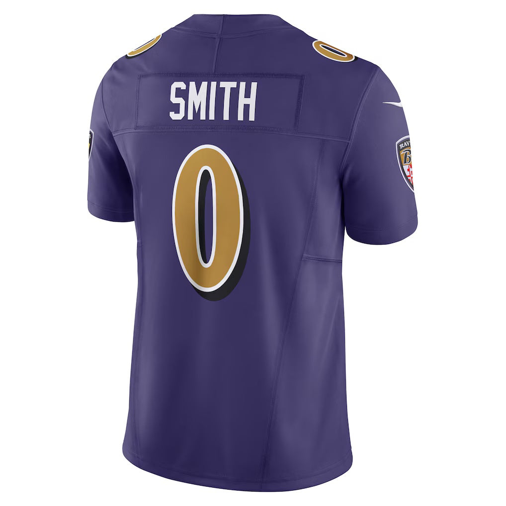 B.Ravens #0 Roquan Smith Purple MWATKINS Alternate 2 Vapor F.U.S.E. Limited Jersey