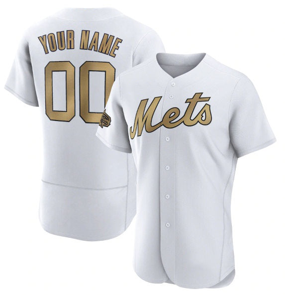 Custom New York Mets Active Player White MWATKINS 2022 All-Star Flex Base Stitched Jersey