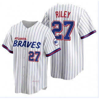 Atlanta Braves #27 Austin Riley 2021 City Connect Stitched White MWATKINS Jersey