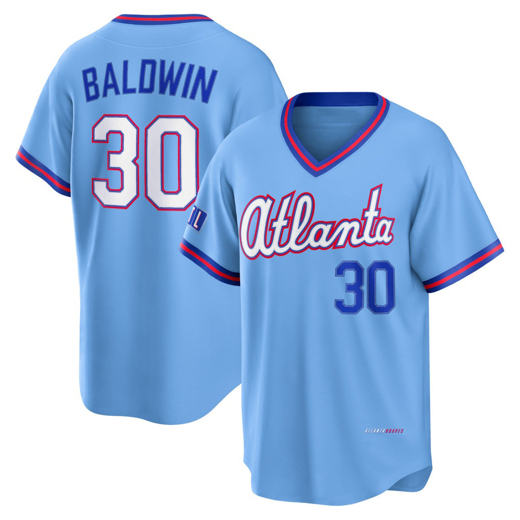 Atlanta Braves #30 Drake Baldwin Powder Blue MWATKINS 2026 City Connect Stadium Jersey