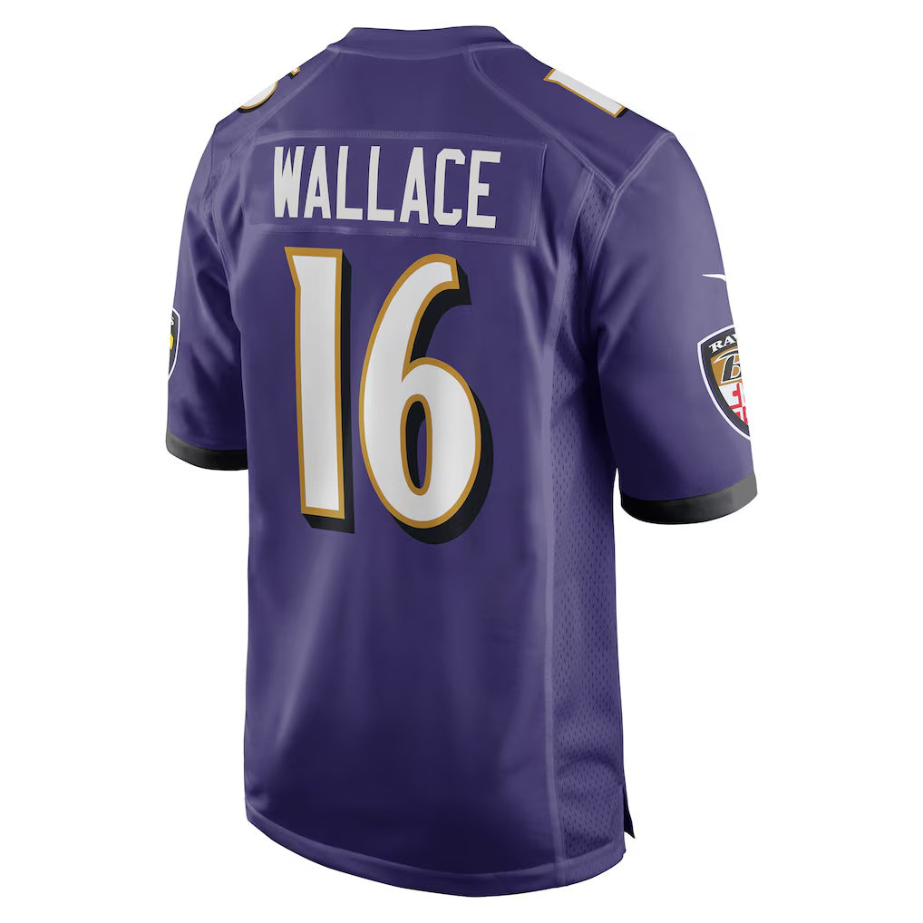 B.Ravens #16 Tylan Wallace Purple MWATKINS Game Jersey