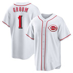 Cincinnati Reds #1 Groom White MWATKINS Home Replica Jersey