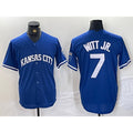 Kansas City Royals #7 Bobby Witt Jr Blue MWATKINS Cool Base Stitched Jersey