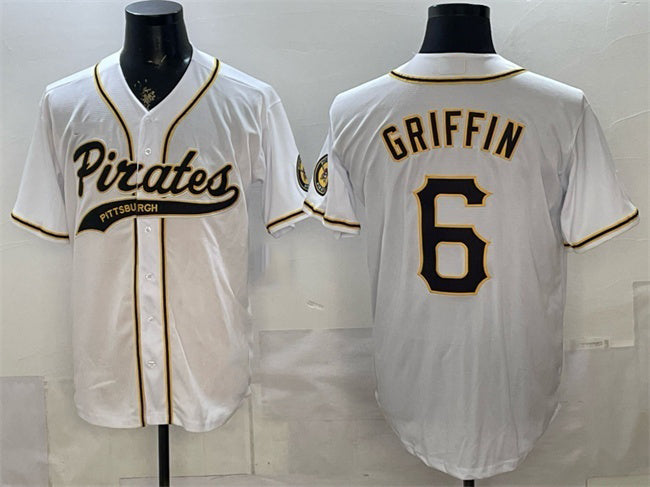 Pittsburgh Pirates #6 Konnor Griffin White MWATKINS Cool Base Stitched Jersey