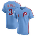 Philadelphia Phillies #3 Bryce Harper Light Blue MWATKINS Alternate Elite Jersey