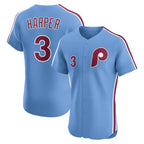 Philadelphia Phillies #3 Bryce Harper Light Blue MWATKINS Alternate Elite Jersey