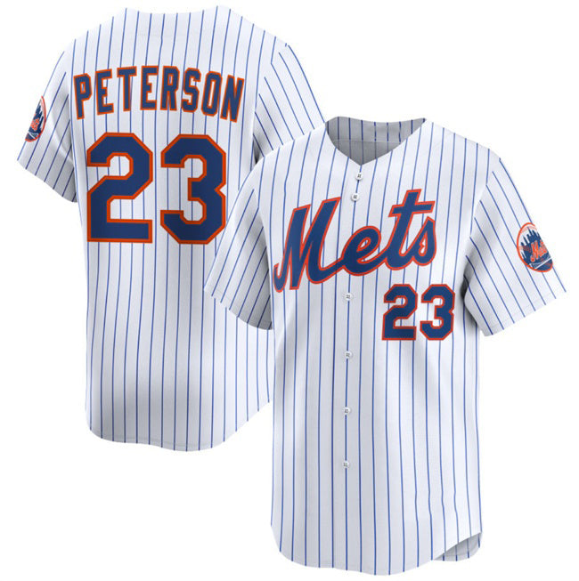 New York Mets #23 David Peterson White MWATKINS 2025 Home Limited Stitched Jersey