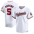 Washington Nationals #5 CJ Abrams White MWATKINS Home Limited Player Jersey
