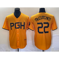 Pittsburgh Pirates #22 Andrew McCutchen Gold MWATKINS 2023 City Connect Stitched Jersey