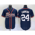 Detroit Tigers #24 Miguel Cabrera Navy MWATKINS Cool Base Stitched Jersey