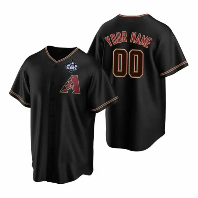 Custom Arizona Diamondbacks Active Player Black MWATKINS 2023 World Series Cool Base Stitched Jersey