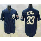 Detroit Tigers #33 Colt Keith Navy MWATKINS With Patch Cool Base Stitched Jersey 2