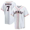 Houston Astros #7 Craig Biggio White MWATKINS Home Retired Player Replica Jersey
