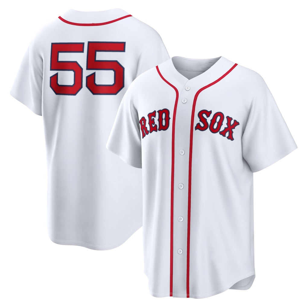 Boston Red Sox #55 Ranger Su¨¢rez White MWATKINS Home Replica Jersey