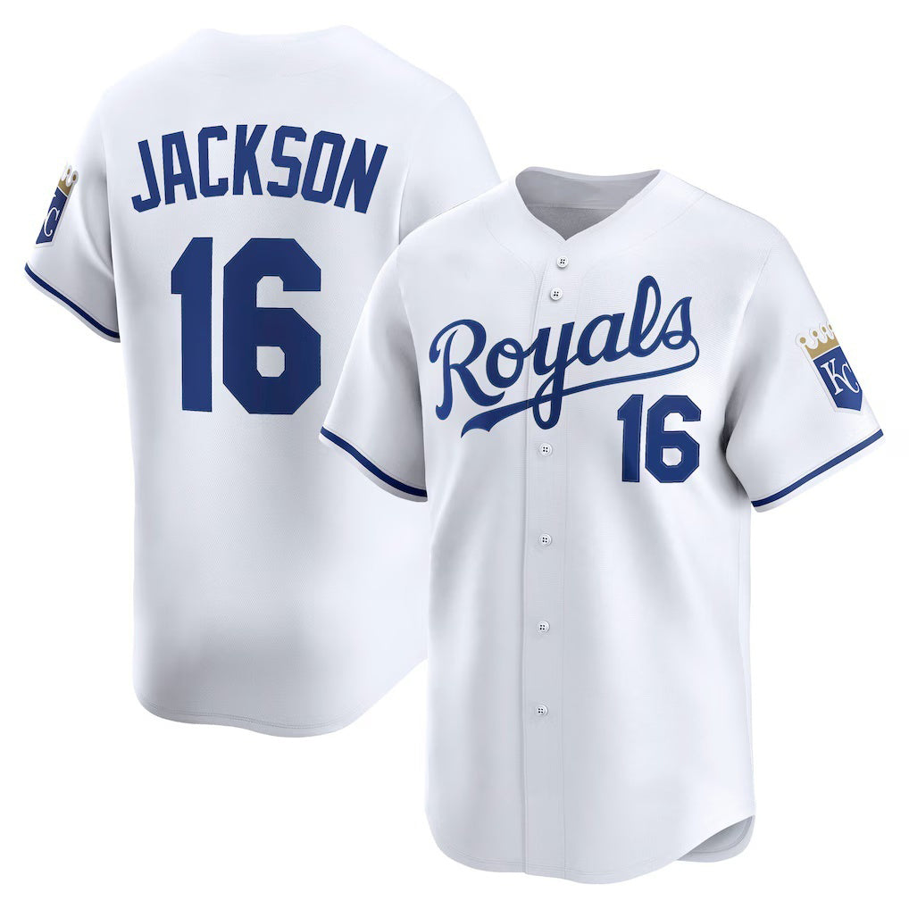 Kansas City Royals #16 Bo Jackson White MWATKINS Home Limited Player Jersey