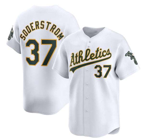 Oakland Athletics #37 Tyler Soderstrom White MWATKINS Home Limited Stitched Jersey