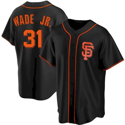 San Francisco Giants #31 LaMonte Wade Jr Black MWATKINS Replica Alternate Jersey