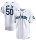 Seattle Mariners #50 Bryce Miller White MWATKINS Home Limited Stitched jersey