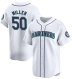 Seattle Mariners #50 Bryce Miller White MWATKINS Home Limited Stitched jersey