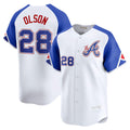 Atlanta Braves #28 Matt Olson White MWATKINS City Connect Limited Player Jersey