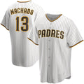 San Diego Padres #13 Manny Machado White MWATKINS Home Replica Player Jersey