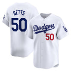 Los Angeles Dodgers #50 Mookie Betts White MWATKINS Home Limited Player Jersey