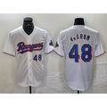 Texas Rangers #48 Jacob deGrom Number White MWATKINS 2024 Gold Collection Limited Cool Base Jersey 2