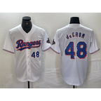 Texas Rangers #48 Jacob deGrom Number White MWATKINS 2024 Gold Collection Limited Cool Base Jersey 2
