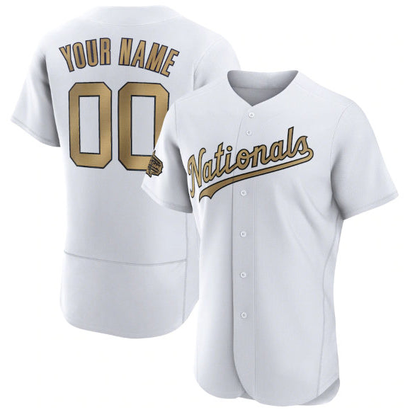 Custom Washington Nationals Active Player White MWATKINS 2022 All-Star Flex Base Stitched Jersey