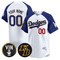 Custom Los Angeles Dodgers Vin Patch & Kobe Bryant Signature Vapor Premier Limited Jersey ¨C White 2 MWATKINS
