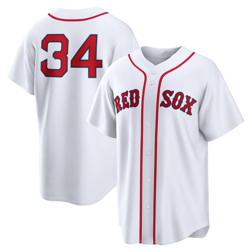 Boston Red Sox #34 David Ortiz White MWATKINS Home Replica Jersey
