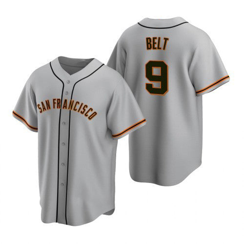 San Francisco Giants #9 Brandon Belt 2020 Grey MWATKINS Jersey
