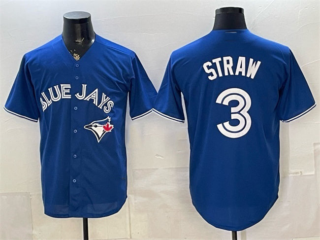 Toronto Blue Jays #3 Myles Straw Royal MWATKINS Stitched Jersey