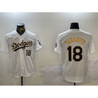 Los Angeles Dodgers #18 Yoshinobu Yamamoto White Gold MWATKINS Home Limited Stitched Jersey 2