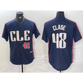 Cleveland Guardians #48 Emmanuel Clase Number Navy MWATKINS 2024 City Connect Limited Stitched Jersey