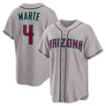 Arizona Diamondbacks #4 Ketel Marte Gray MWATKINS Road Replica Jersey