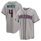 Arizona Diamondbacks #4 Ketel Marte Gray MWATKINS Road Replica Jersey