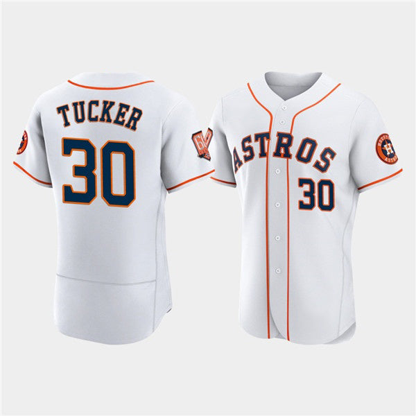 Houston Astros #30 Kyle Tucker White MWATKINS 60th Anniversary Flex Base Stitched Jersey