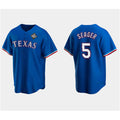 Texas Rangers #5 Corey Seager Royal MWATKINS 2023 World Series Stitched Jersey