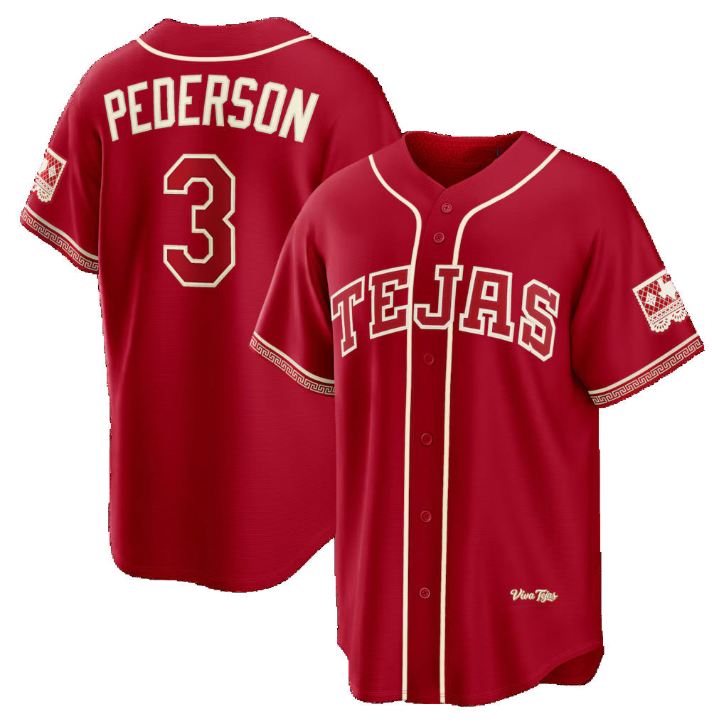 Texas Rangers #3 Joc Pederson Red MWATKINS 2026 City Connect Stadium Jersey