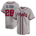 Atlanta Braves #28 Matt Olson Gray MWATKINS Road Limited Player Jersey