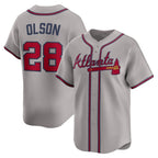 Atlanta Braves #28 Matt Olson Gray MWATKINS Road Limited Player Jersey