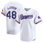 Texas Rangers #48 Jacob deGrom White MWATKINS Home Limited Player Jersey