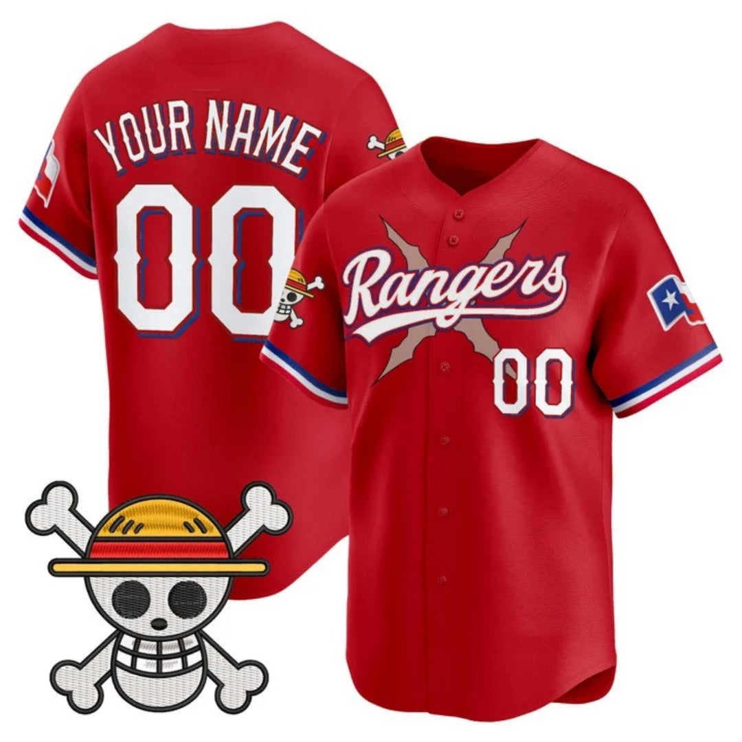Custom Texas Rangers x One Piece Red MWATKINS Vapor Premier Limited Jersey - Stitched