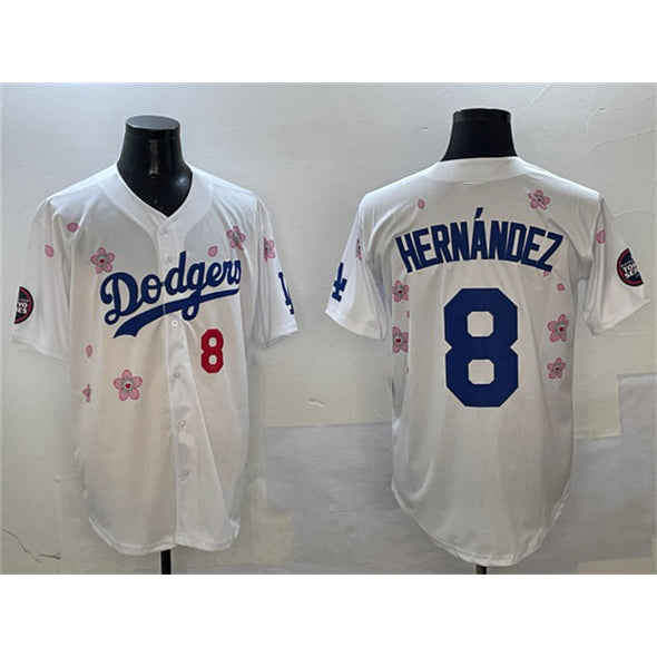 Los Angeles Dodgers #8 Enrique Hernandez White MWATKINS 2025 Tokyo Series Limited Stitched Jersey