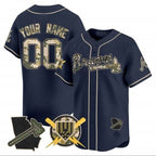 Custom Atlanta Braves Armed Forces Day Vapor Premier Limited Jersey ¨C Navy MWATKINS