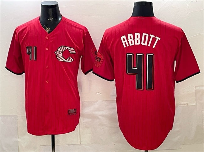 Cincinnati Reds #41 Andrew Abbott Red MWATKINS 2026 City Connect Stadium Stitched Jersey