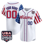Custom Miami Marlins White MWATKINS America 250 Edition Vapor Premier Limited Stitched Jerseys
