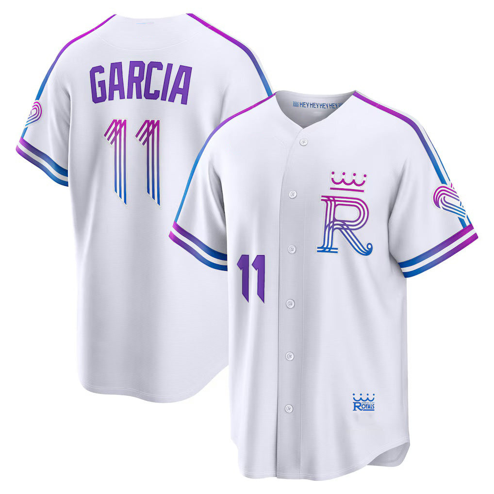 Kansas City Royals #11 Maikel Garcia White MWATKINS 2026 City Connect Stadium Jersey